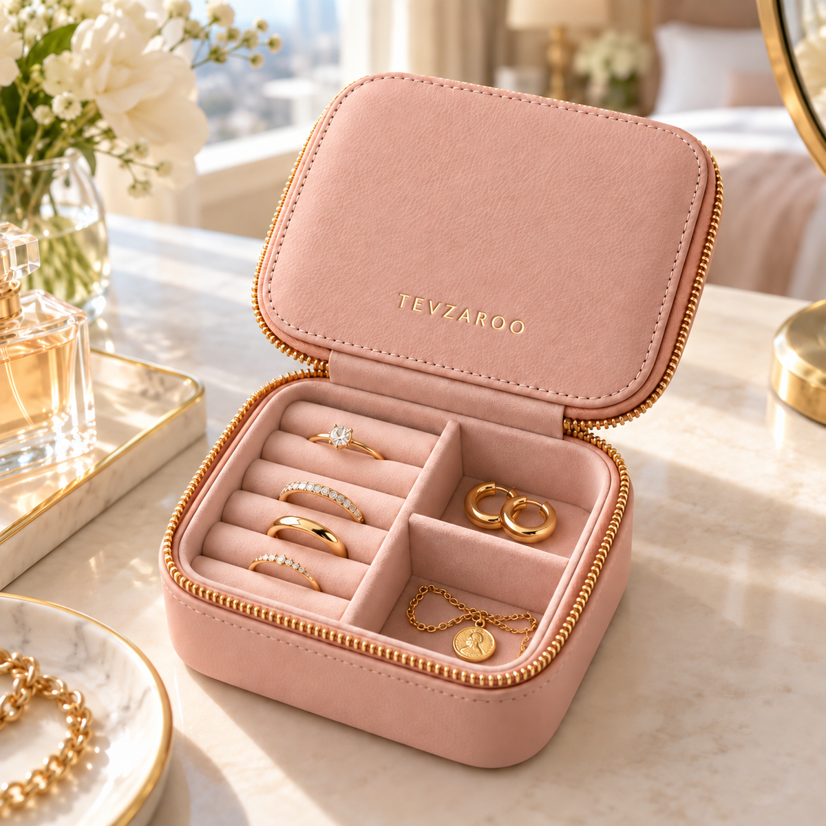 TEVZAROO Vale Travel Jewelry Case